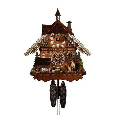 Engstler - 3801/8 - Kuckucksuhr - 8-Tag-Kettenzugwerk - Nussbaum - 40 cm