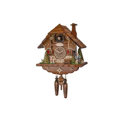 Engstler - 3613 QM - Kuckucksuhr - Quarz - Nussbaum - mit Musik - 23 cm