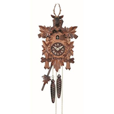 Engstler - 532/5 QM - Kuckucksuhr - Quarz - Nussbaum - mit Musik - 42 cm