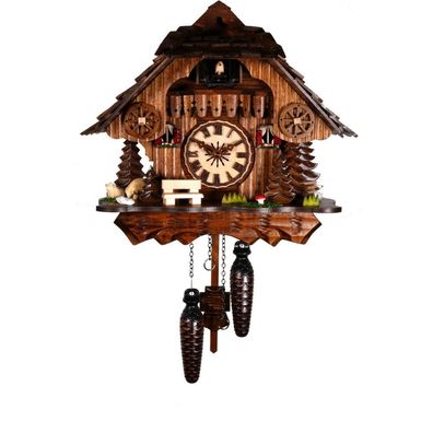 Engstler - 343 QM - Kuckucksuhr - Quarz - Nussbaum - mit Musik - 28 cm