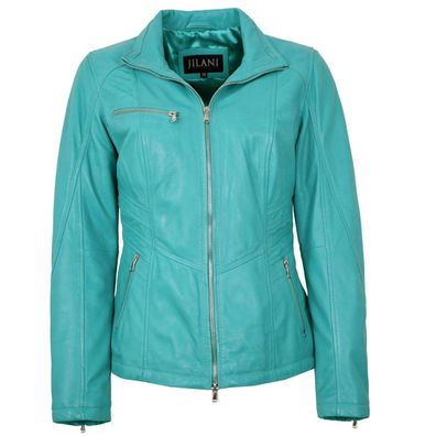 Jilani - Damen Lederjacke Lammnappa mermaid türkisblau