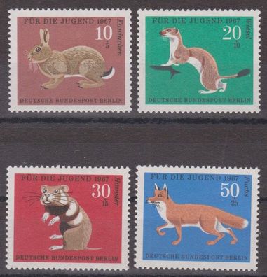 Berlin 1967 postfrisch MiNr. 299-302 Für die Jugend Pelztiere