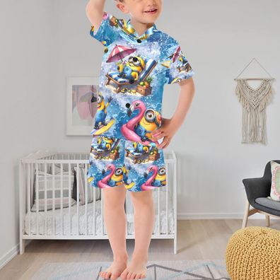 Kinder Pyjama / Schlafanzug mit kurzen Hosenbeinen " Minions"