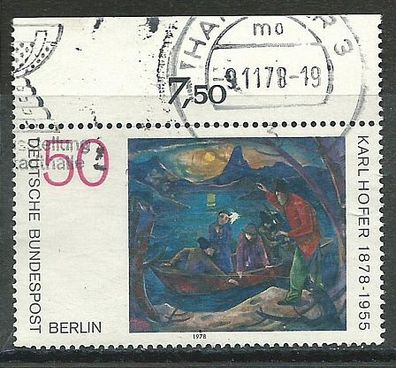 Berlin gestempelt Michel-Nummer 572 Oberrandstück