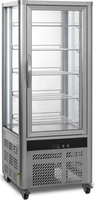 Gastro Kühlvitrine 4-seitig verglast - LED-Beleuchtung, 468 Liter, Umluft