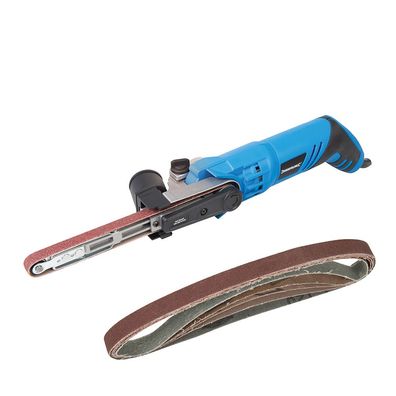 Elektrobandfeile 260 W 13 mm + 5 x Schleifbänder Set K40/K60/K80/K120
