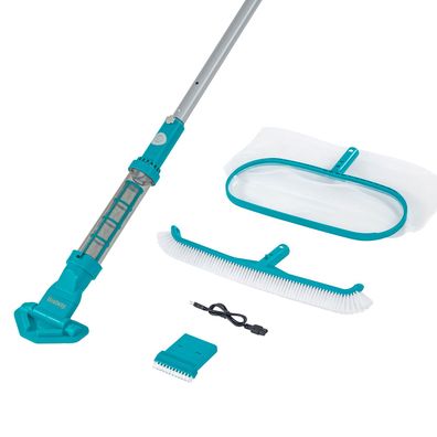 Poolpflege-Set AquaSurge™ mit akkubetriebenem Poolsauger, Kescher und Poolbürste