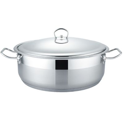 Kochtopf Edelstahl 36 cm Deckel Schmortopf 12 L Gulaschkessel Schmorkasserolle