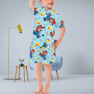 Kinder Pyjama / Schlafanzug mit kurzen Hosenbeinen " Super Mario"