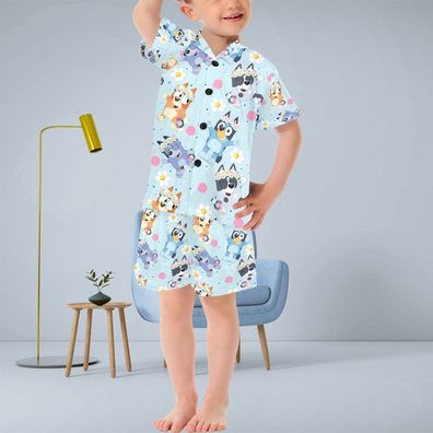 Kinder Pyjama / Schlafanzug mit kurzen Hosenbeinen " Bluey"
