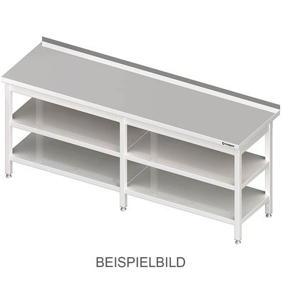 Gastronomie Stalgast Arbeitstisch mit Grund- und Zwischenboden, 2600x700x850 mm,