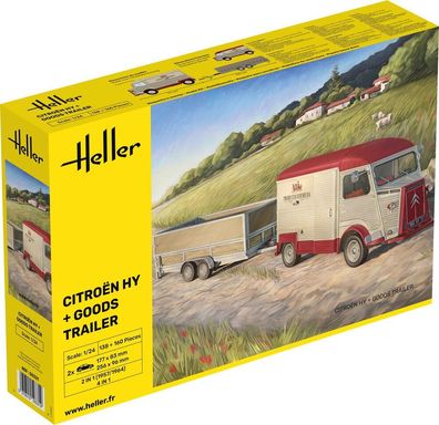 Heller 1:24 50331 Citroen HY + Goods Trailer