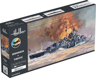 Heller 1:400 55078 Starter KIT Twin Set Bismarck + Tirpitz