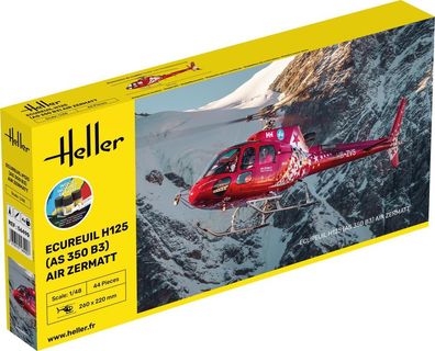 Heller 1:48 56490 Starter KIT Ecureuil H125 (AS 350 B3) Air Zermatt
