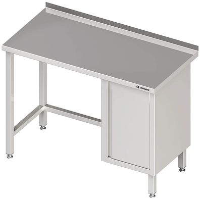 Gastronomie Stalgast Arbeitstisch ohne Grundboden, 1800x600x850 mm, mit Flügeltürs