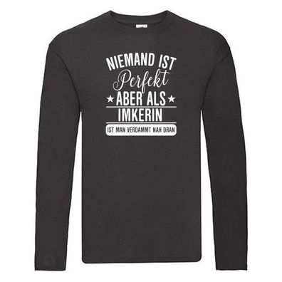 Niemand ist Perfekt: Imkerin | Imkerei Long Sleeve Schwarz