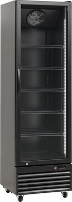 Mobiler Getränkekühlschrank mit 361 Liter - Umluft, 1 Glastür, schwarz