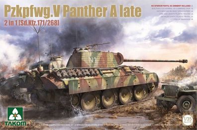 Takom 1:35 TAK2176 Pzkpfwg.V Panther A late  2in1 (Sd. Kfz.171/268)