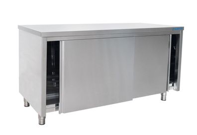 Saro Arbeitsschrank 1400x600x850mm mit Schiebetüren 1 Boden aus Edelstahl