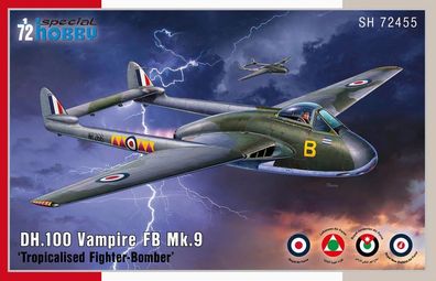 Special Hobby 1:72 100-SH72455 DH.100 Vampire FB. Mk.9 Tropicalised Fighter-Bomber