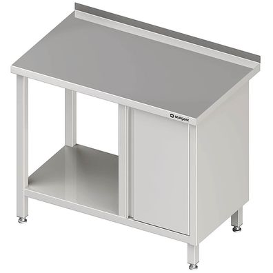 Gastronomie Stalgast Arbeitstisch mit Grundboden, 1800x700x850 mm, mit Flügeltürsc