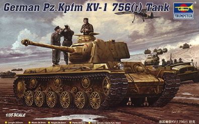 Trumpeter 1:35 366 German Pz. Kpfm. KV-1 756(r) Tank