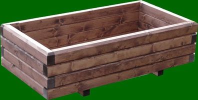 Massiver Pflanzkasten Holz 6/4 lasiert 120x60x48 cm Blumenkasten Pflanzkübel