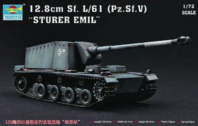 Trumpeter 1:72 7210 Sturer Emil 12,8 cm Sf. L/61 Pz. Sf.V