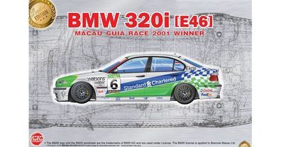 NUNU-BEEMAX 1:24 PN24041 BMW 320i E46 Touring Macau 2001 Winner - NEU