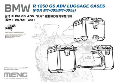 MENG-Model 1:9 SPS-091 BMW R 1250 GS ADV Luggage Cases (FOR MT-005/MT-005s) - NEU