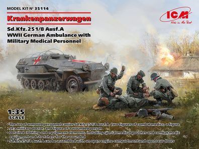 ICM 1:35 35114 'Krankenpanzerwagen' Sd. Kfz.251/8 Ausf.A , WWII German Ambulance with