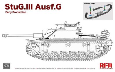 Rye Field Model 1:35 5069 StuG. III Ausf. G Early Production with workable track link