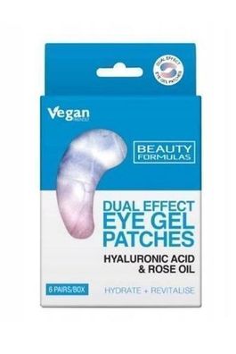 Beauty Formulas Hydrogel Augenpads mit Hyaluronsaeure und Rosenoel - 6 Paar fuer in