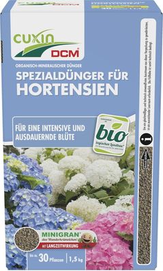 Cuxin DCM Spezialdünger Hortensien 1,5 kg Blümendünger
