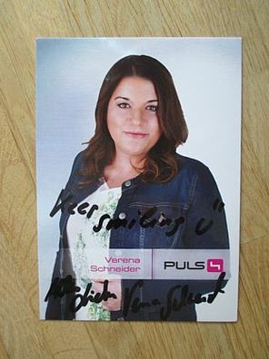 Puls4 Fernsehmoderatorin Verena Schneider - handsigniertes Autogramm!!!