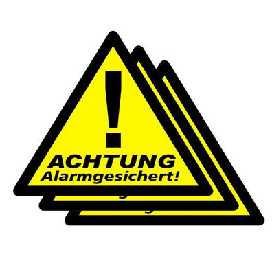 WAK-A Aufkleber >Alarmgesichert< 3er