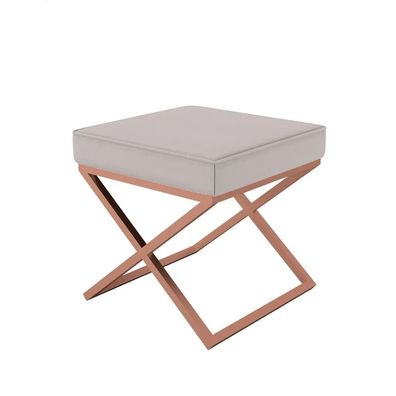 AX LIVING 1 Stk Polster Hocker Pitinio 45 Beige kupferfarbenes Gestell