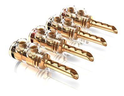 Viablue TS Tube / HighEnd Bananenstecker / 2 Paar / Hohlbananas / 24k