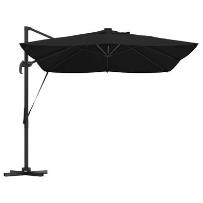 Freischwingender Roma-Sonnenschirm mit LEDs, 360° drehbar, 352x251x265cm