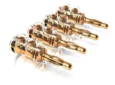 Viablue TS Lamella / HighEnd Bananenstecker / 2 Paar / Lamellen-System / 24k