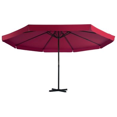 Tragbarer Sonnenschirm mit Grundhalterung - Rot, UV-Schutz und Kurbel
