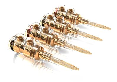 Viablue TS Flexible Pins / HighEnd Stecker / 2 Paar / Litzengeflecht / 24k