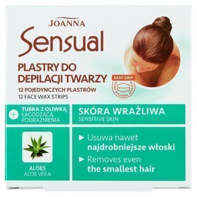 Gesichtshaarentfernungs-Set: 12 Aloe Vera Enthaarungsstreifen + 10 ml Beruhigung