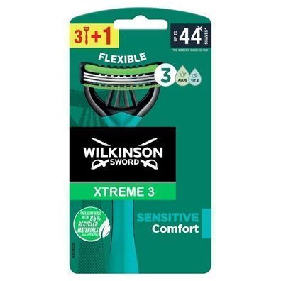 Wilkinson Xtreme 3 Comfort Sensitive Rasierer, 4er Pack