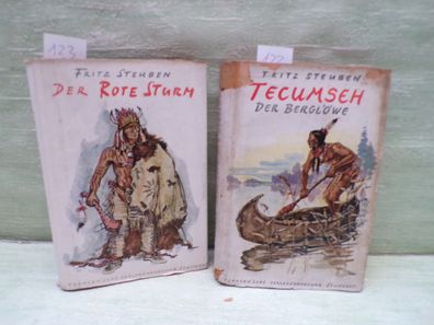 Fritz Steuben Der rote Sturm Tecumseh Der berglöwe Franck´sche 1950 Auswahl