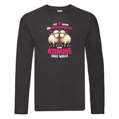 7 Jahre Verheiratet | 7 Jahre ein Team | Ehepaar Long Sleeve Schwarz
