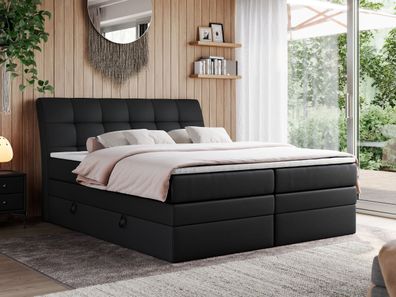 Boxspringbett Polsterbett mit Bettkasten und Multipocket Matratze - GOLD 10 KING