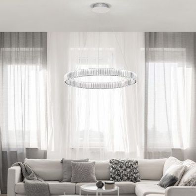Nova Luce 9333067 Aurelia LED Pendelleuchte 80cm 3500K Chrom Kristall