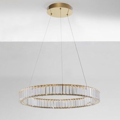 Nova Luce 9333075 Aurelia LED Pendelleuchte 60cm gerade 3500K Gold Kristall