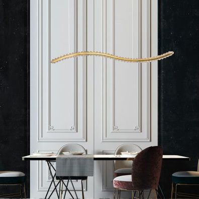 Nova Luce 9333078 Aurelia LED Pendelleuchte 100cm 3500K Gold Kristall